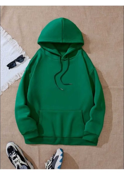 Horror Princess Arka Baskılı Kapüşonlu Cepli Pamuklu Yeşil Sweatshirt fiyatları