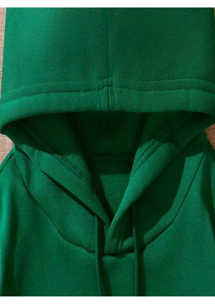 Horror Princess Arka Baskılı Kapüşonlu Cepli Pamuklu Yeşil Sweatshirt indirimleri