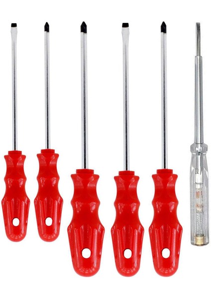 Tornavida Seti (6'li Set) Düz Yıldız Uçlu Kontrol Kalemi