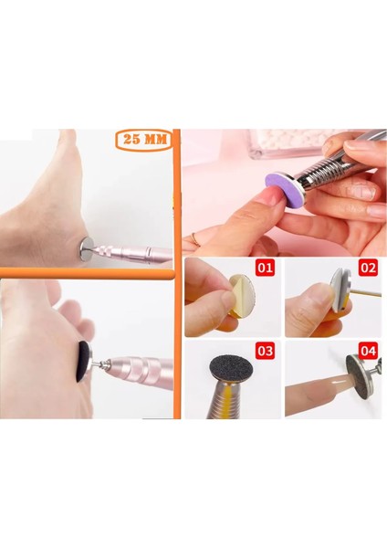 Pododisk 25 mm Metal Disk + 20 Adet Zımpara Set Freze Başlık fiyatları