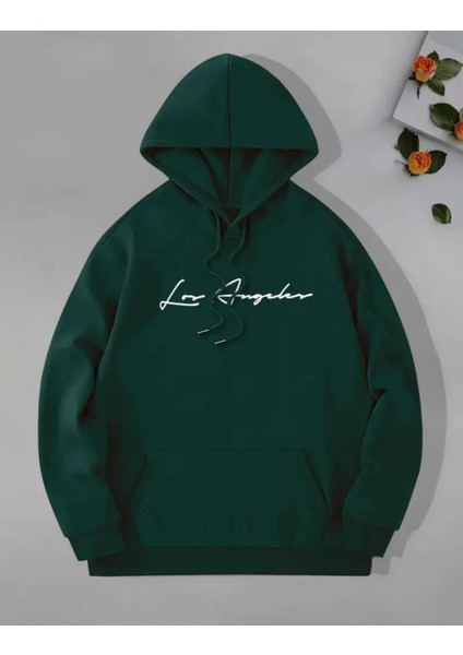 Arka Ön Baskılı City Of Angeles Cepli Kapüşonlu Sweatshırt fiyatları
