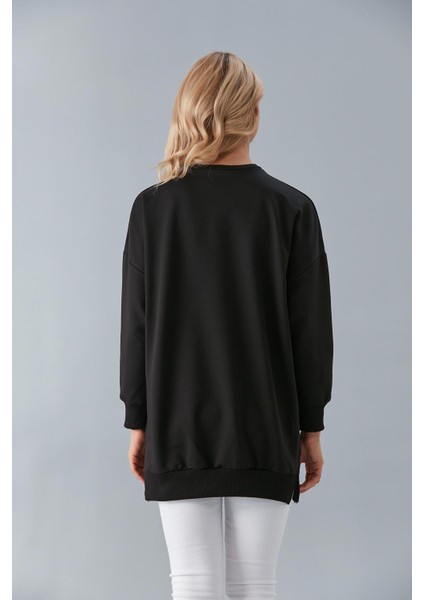 Bisiklet Yaka Iki Iplik Basic Tunik Siyah indirimleri