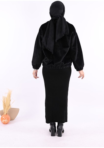 Kısa Angora Mont 70028 Siyah indirimleri