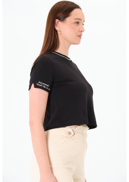 Karyoka Dikişli Tshirt Siyah modelleri