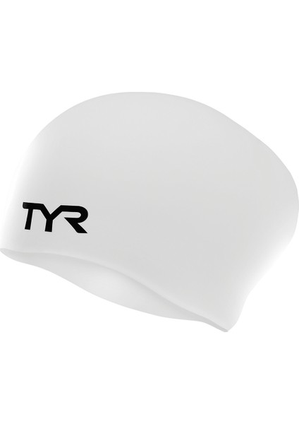 Silikon Uzun Saç Yetişkin Yüzme Bonesi Beyaz