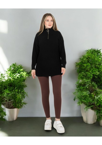 Selanik Örgülü Tunik Siyah