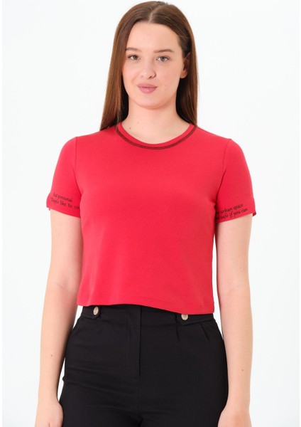 Karyoka Dikişli Tshirt Kırmızı
