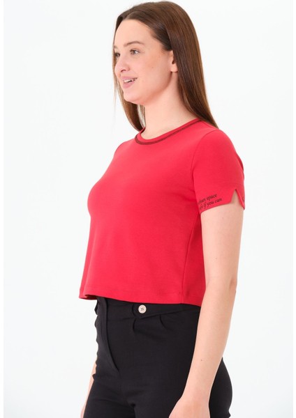 Karyoka Dikişli Tshirt Kırmızı modelleri
