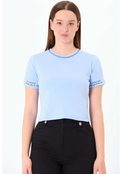 Karyoka Dikişli Tshirt Mavi