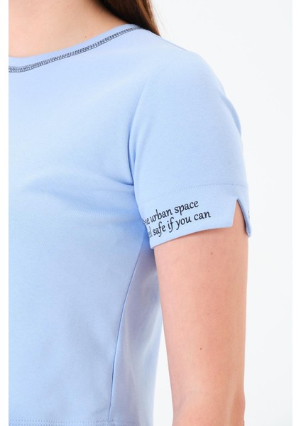 Karyoka Dikişli Tshirt Mavi indirimleri