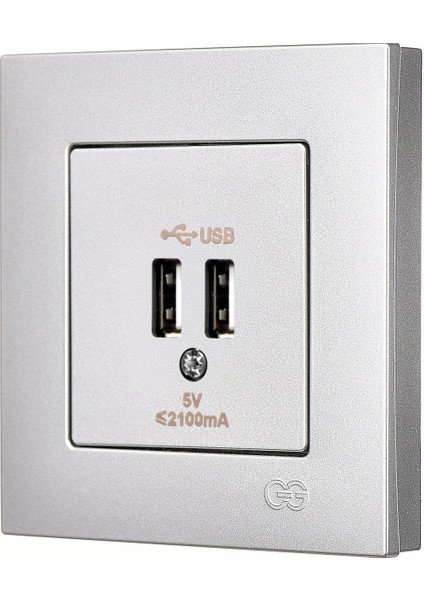 Eqona Gümüş 2 USB Çıkışlı Şarj Prizi 5V 2.1A fiyatları