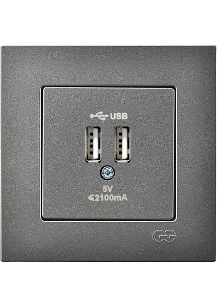 Eqona Füme 2 USB Çıkışlı Şarj Prizi 5V 2.1A