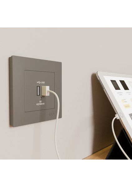 Eqona Füme 2 USB Çıkışlı Şarj Prizi 5V 2.1A fırsatları