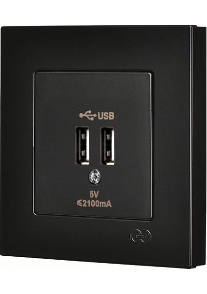 Eqona Metalik Siyah 2 USB Çıkışlı Şarj Prizi 5V 2.1A fiyatları