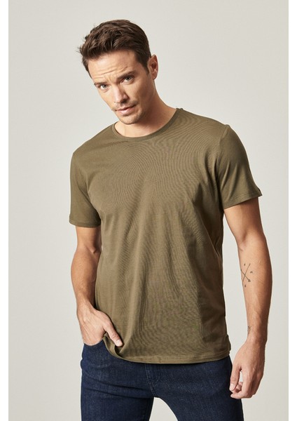 AC&Co / Altınyıldız Classics Erkek Sıyah-hakı-grı Melanj Slim Fit Dar Kesim Bisiklet Yaka 3'lü %100 Pamuk Tişört Paketi fırsatları