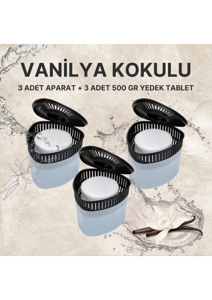 Saban nem Alıcılı ve Rutubet Giderici Aparat - 500 gr -Üçgen Vanilya 3'lü