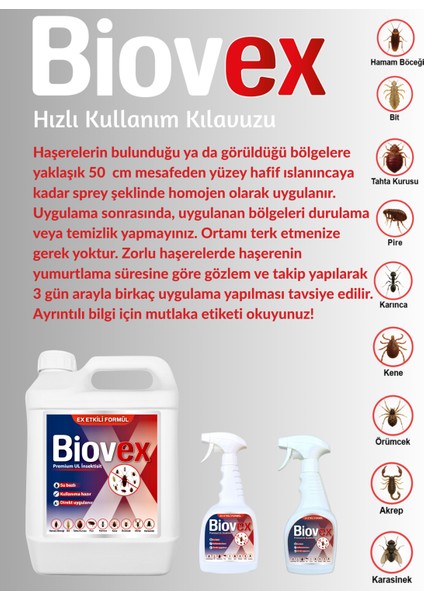 Premium Ul Haşere Ilacı Hamam Böceği, Tahta Kurusu, Karınca Kene Karasinek 5L+500ML