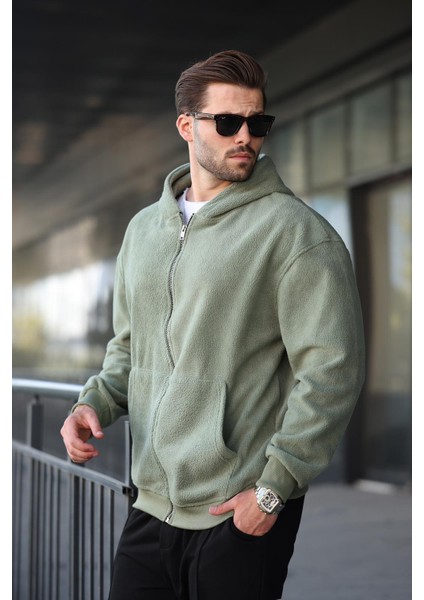 Haki Kapüşonlu Erkek Polar Hırka E7168 fiyatları