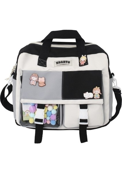 Cisanny Kadın Kanvas Çanta Crossbody Büyük Kapasiteli Tote Çanta Omuzdan Askili Çanta (Yurt Dışından)