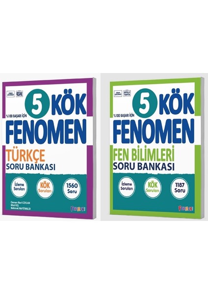 Fenomen Okul 2025 5. Sınıf Türkçe + Fen Bilimleri Kök Soru Seti 2 Kitap Güncel Müfredat