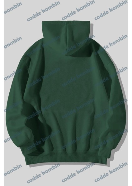 Unisex Yeşil Happiest Baskılı Oversize Kapşonlu fiyatları