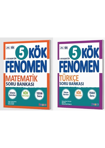 Fenomen Okul 2025 5. Sınıf Matematik + Türkçe Kök Soru Seti 2 Kitap Güncel Müfredat