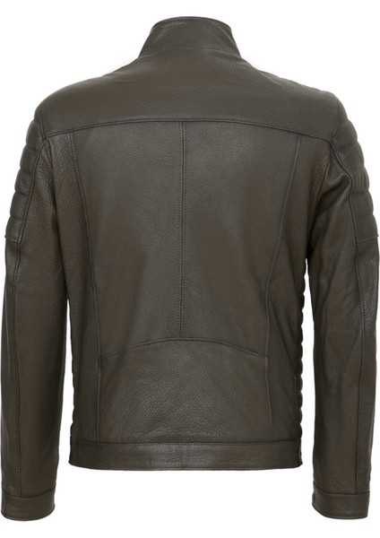 Yeşil Hakiki Deri Erkek Hakiki Deri Mont - E23KDM310544-T1M fırsatları