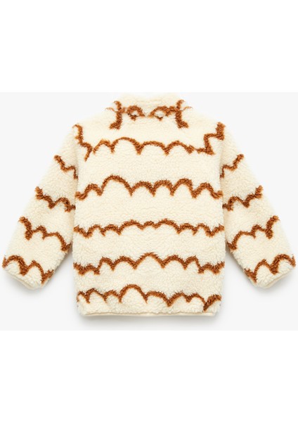 Desenli Uzun Kollu Dik Yaka Polar Ceket fiyatları