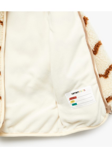 Desenli Uzun Kollu Dik Yaka Polar Ceket fırsatları