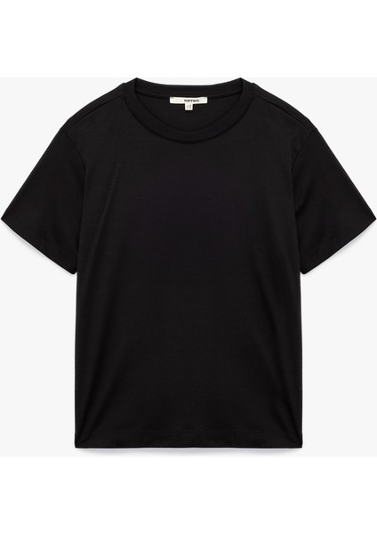 Pamuk Modal Karışımlı Slim Fit Kısa Kollu Bisiklet Yaka Basic Tişört