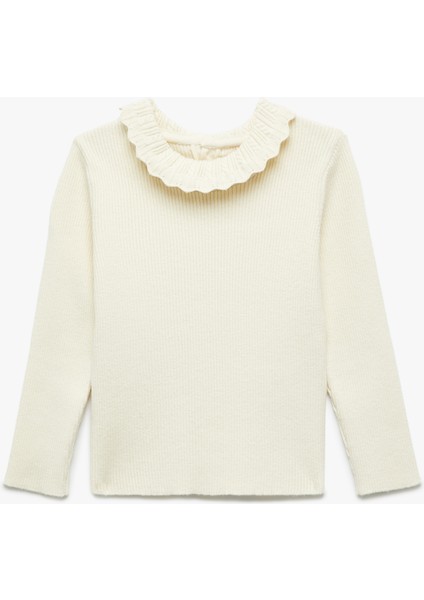 Dik Yaka Uzun Kollu Viskon Triko Kazak