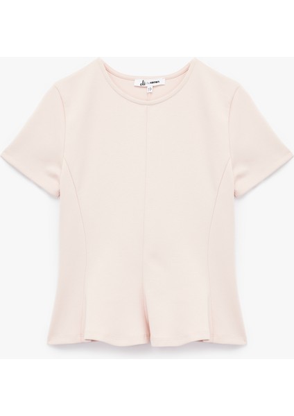 Kısa Kollu Bisiklet Yaka Volanlı Bluz modelleri