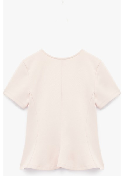 Kısa Kollu Bisiklet Yaka Volanlı Bluz fırsatları