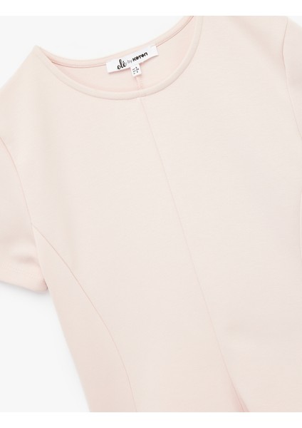 Kısa Kollu Bisiklet Yaka Volanlı Bluz indirimleri