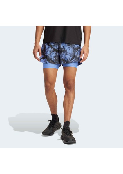 Own The Run Spray Dye 2in1 Erkek Mavi Koşu Şortu.-