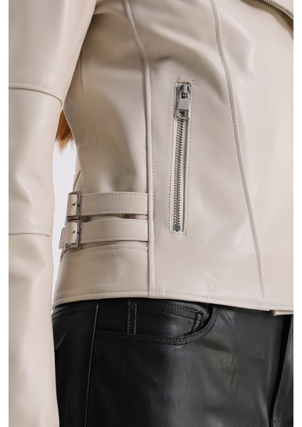 Ariana Kadın Deri Biker Ceket