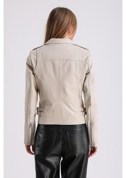 Ariana Kadın Deri Biker Ceket
