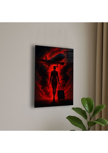 Kadın Kabin Görevlisi Temalı Cam Tablo Kadın Kabin Görevlisi - Hostes Hediye