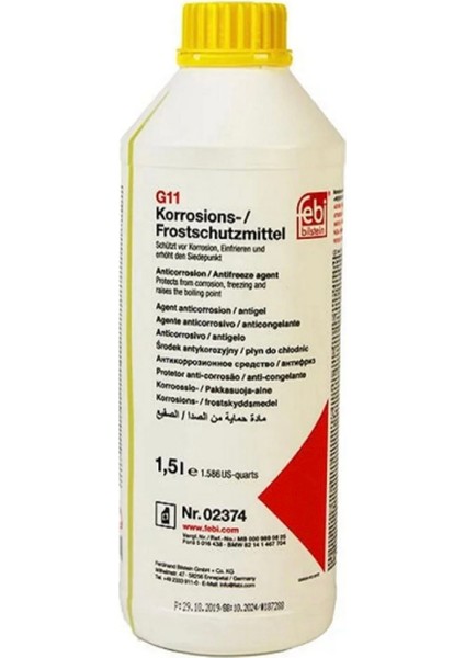 Sarı Antifriz 1,5 L – Peugeot / Citroën / Renault Uyumlu