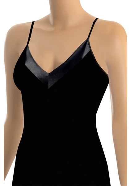 Kadın Atlet Saten Yaka Ip Askılı (%90 Viskon - %10 Elastan)