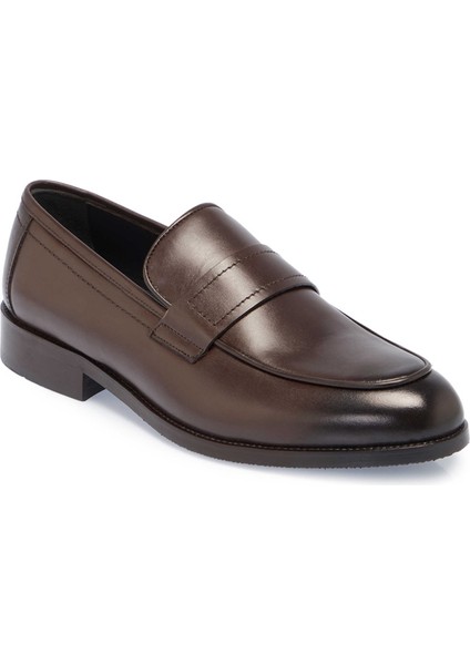 Kahve Hakiki Deri Erkek Klasik Ayakkabı - E24S1AY57002-A24