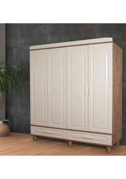 KDL Bohem 4 Kapılı 2 Çekmeceli Dolap