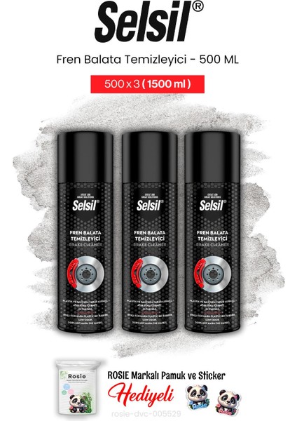 3'lü Fren Balata Temizleyici Sprey, 500 ml ve Rosie Pamuk