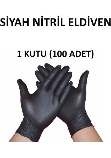 Siyah Nitril Pudrasız Eldiven L Beden Ikili Paket 200 Adet modelleri