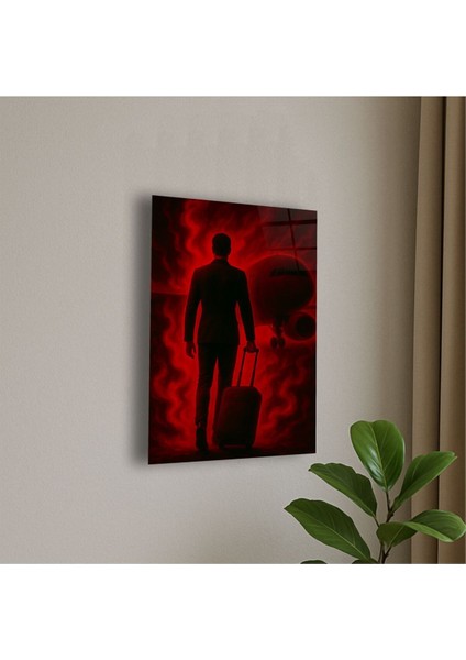 Erkek Kabin Görevlisi Temalı Cam Tablo Kabin Görevlisi Hediye Isme Özel Doğum Günü, Ev Hediyesi