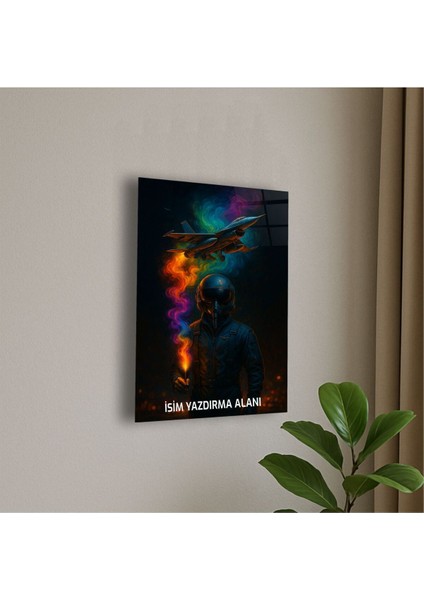 Savaş Pilotu ve Jet Uçak Temalı Cam Tablo Asker Pilot Hediye Isme Özel Doğum Günü, Ev Hediyesi fiyatları