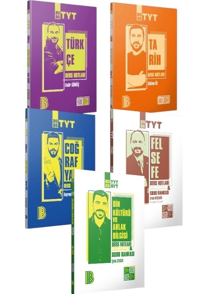 2026 Tyt Sözel Bölüm Türkçe Coğrafya Tarih Felsefe Dinkültürü Ders Notları 5'li Set