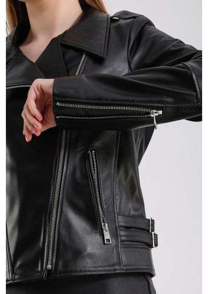 Ariana Kadın Deri Biker Ceket fırsatları