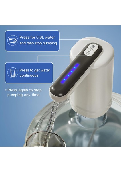 5 Galonluk Şişe Için Çift Pompalı Su Sebili, Daha Hızlı Pompalama, 0,6 L ve Sürekli Dağıtım Fonksiyonu, Otomatik, Elektrikli, Taşınabilir Tip C USB Şarj Edilebilir, LED Işıklarla B (Yurt Dışından) fırsatları