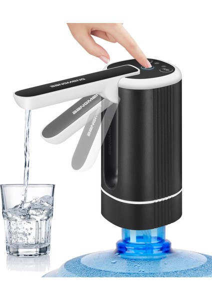 5 Galon Su Sebili Elektrikli Su Sürahisi Dağıtıcı Taşınabilir Içme Suyu Pompası 2-5 Gal Şişe Için USB Şarj Edilebilir (Siyah) (Yurt Dışından)